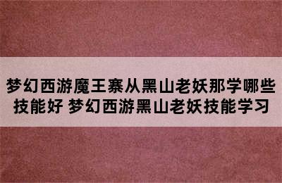 梦幻西游魔王寨从黑山老妖那学哪些技能好 梦幻西游黑山老妖技能学习